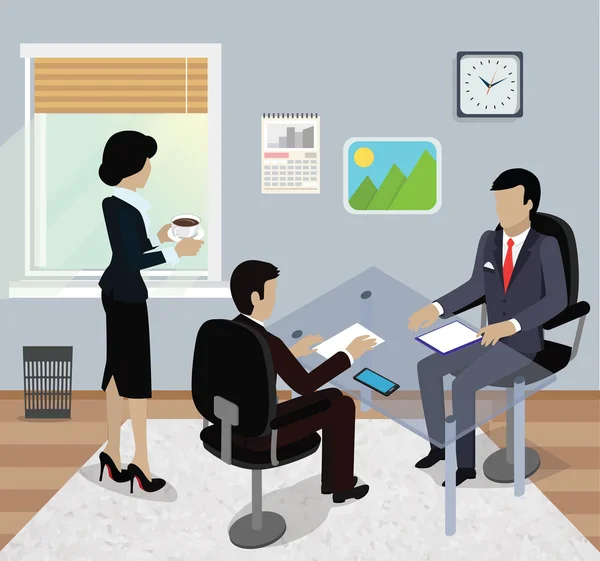 Isometric Business Meeting in Office Flat Design