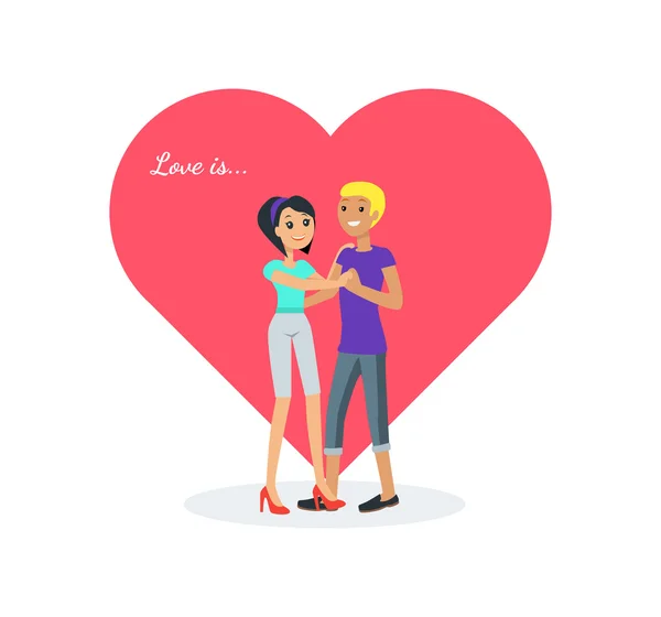 Feliz Día de San Valentín Pareja Diseño plano — Vector de stock