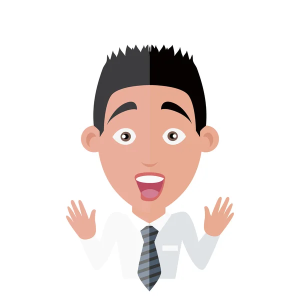 Emotion Avatar Man Surprise Success — Stock Vector