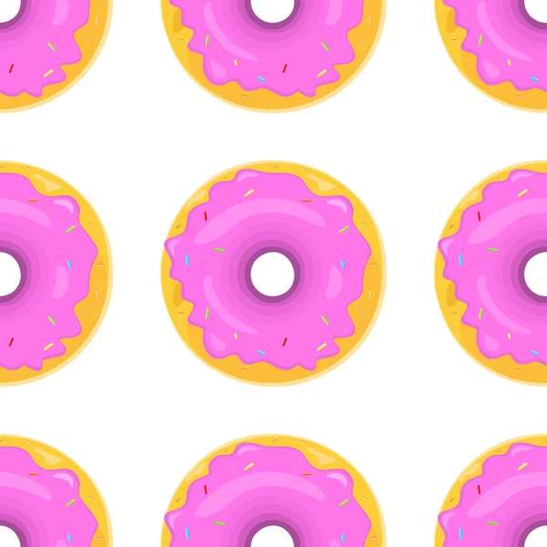 Donut Seamless Background Texture Pattern — Stock Vector