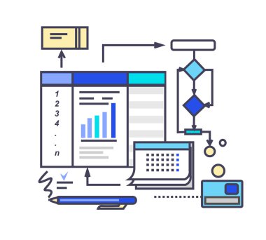 Icon Flat Style Design Working Process
