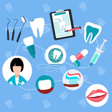 Diş Tedavi Tasarımı Düz Konsept