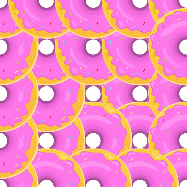 Donut Seamless Background Texture Pattern — Stock Vector