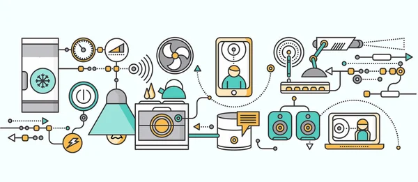 Concepto de hogar inteligente y dispositivo de control — Archivo Imágenes Vectoriales