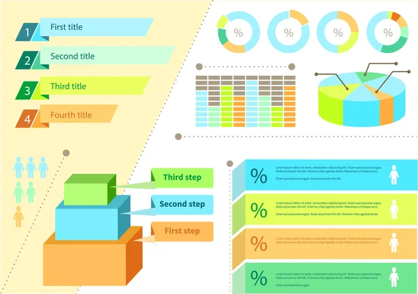 Infographic Set Flat Design Business — Stock Vector