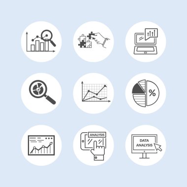 Set of Black Icons Data Analysis