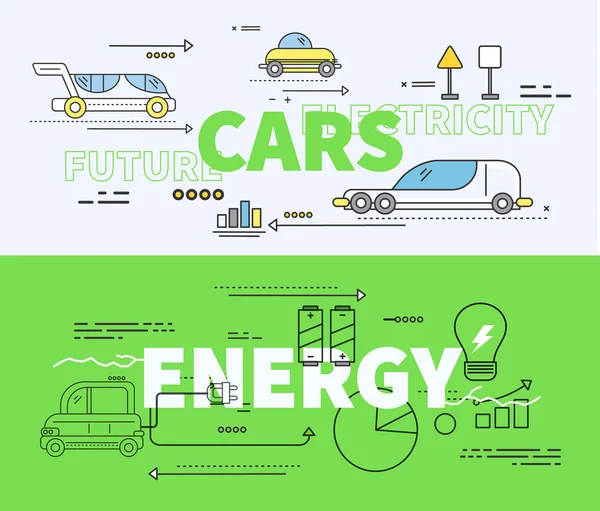 Car of Future Energy Electricity — Stok Vektör