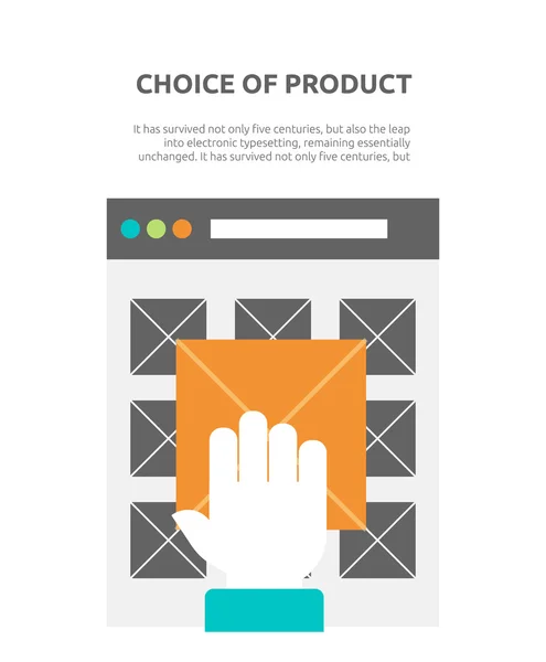 Choice of Product on Website Flat — Stock Vector