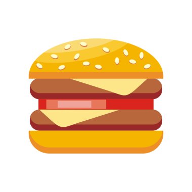 Burger Hamburger Isolated Flat Design