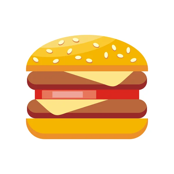 Hamburger Hamburger isolé Design plat — Image vectorielle