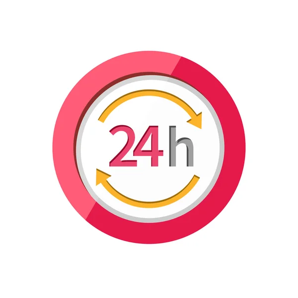 Customer Support Service 24h Icon — Stockvector