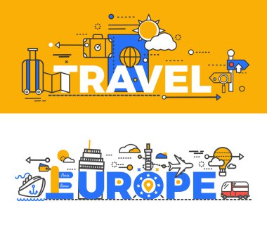 Travel Europe Design Flat Concept