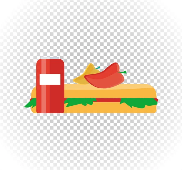 Burger et boisson Fast Food Design plat — Image vectorielle