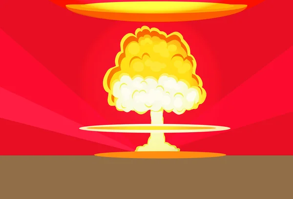 Bomba nucleare Esplosione Design piatto — Vettoriale Stock