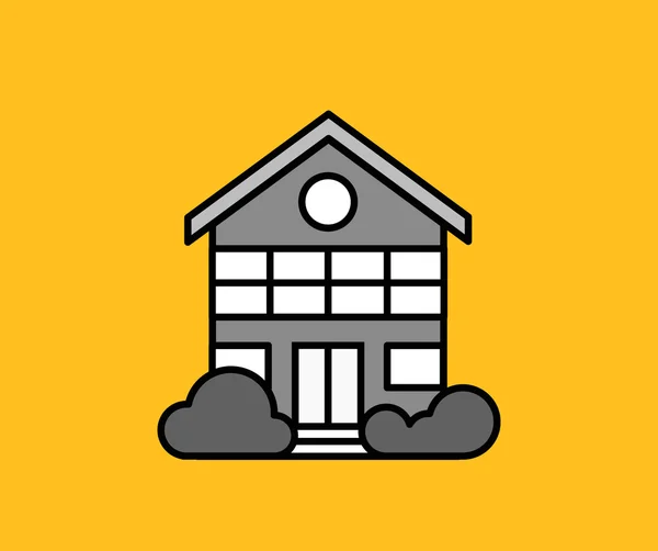Icône de maison sur jaune — Image vectorielle