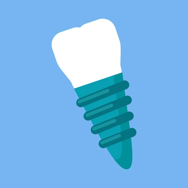 Dental Implant Design Flat Icon — Διανυσματικό Αρχείο