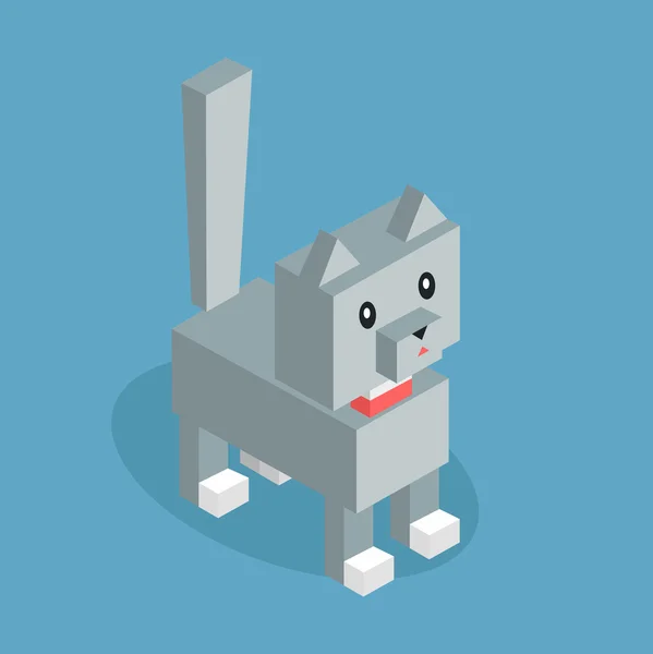 Pets Cat Icon Isometric 3d Design — Stock Vector