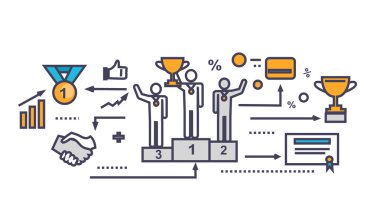 Icon Flat Style Design Successful Team