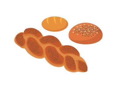 Ekmek tasarım düz izole beyaz