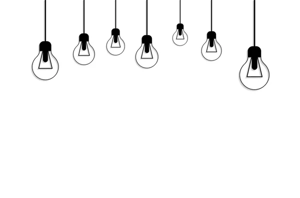 Glowing Yellow Light Bulb. Idea Concept — Stock Vector