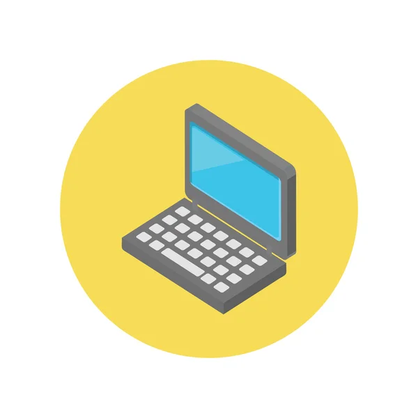 Laptop isometrisches Icon Design flach — Stockvektor