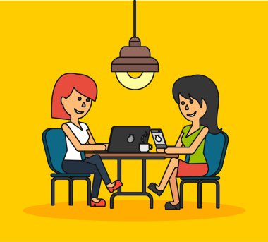 Woman Work with Laptop and Smartphone