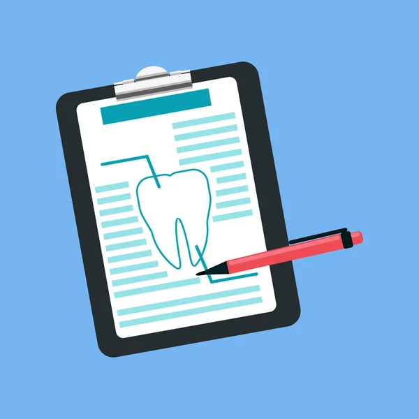 Conception de traitement de comprimé dentaire plat — Image vectorielle