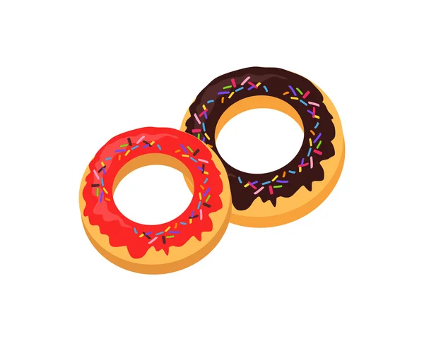 Sweet Donuts logo Design Flat Food — Stock Vector