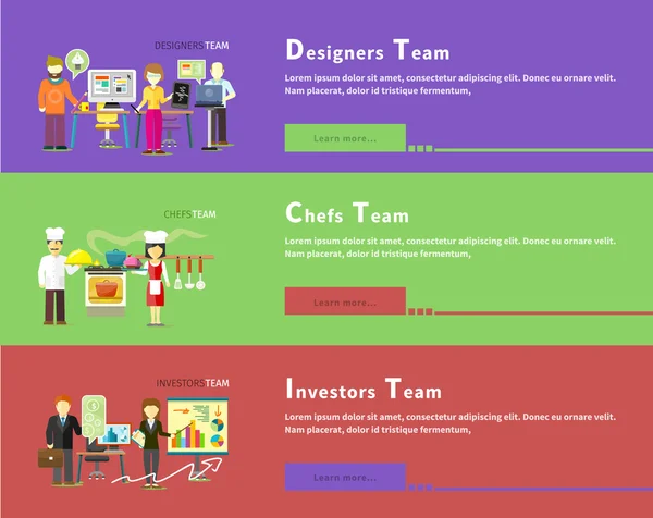 Investors People. L'équipe des designers. Groupe des chefs — Image vectorielle