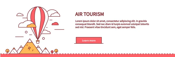 Turismo Aéreo Web Page Design Flat — Vetor de Stock