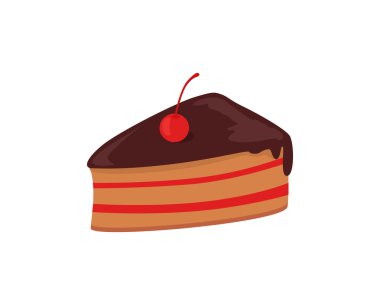 Kiraz Tasarımlı Kek Parçası