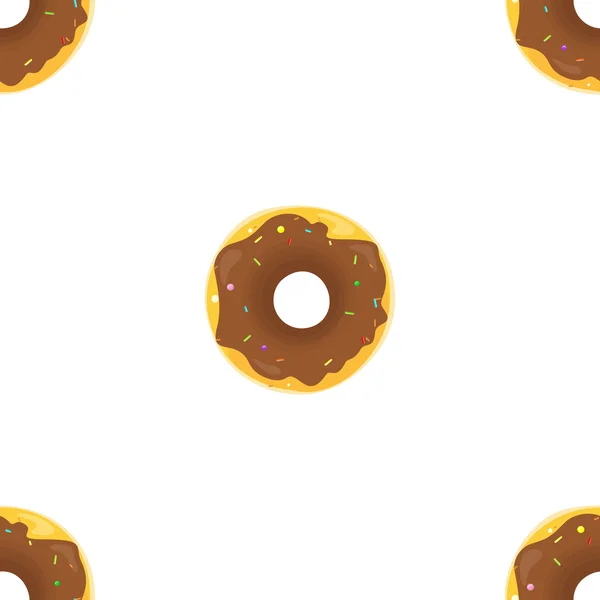 Donut patrón de textura de fondo sin costuras — Vector de stock