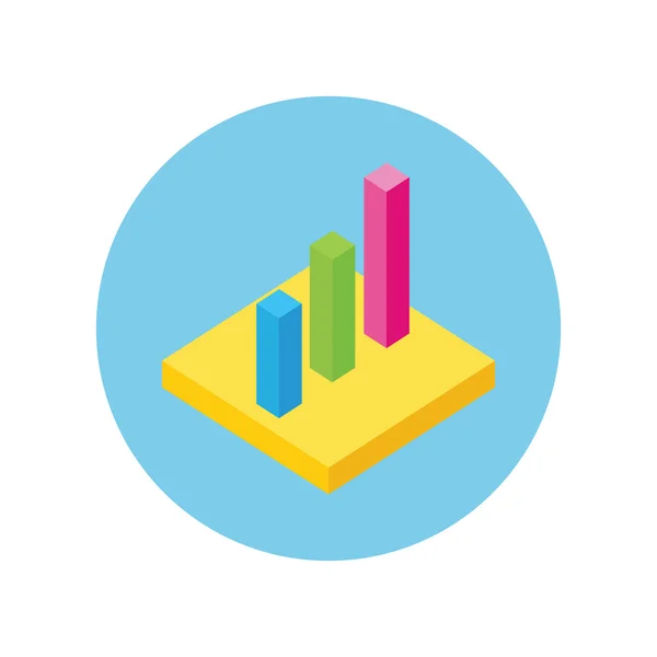 Pie Chart Flat Sign Design. Isometric — 图库矢量图片