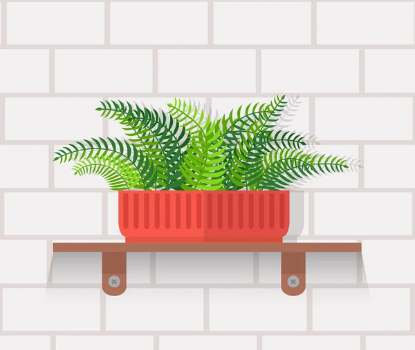 Houseplant Design Flat Concept — Stock Vector