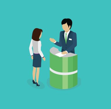 Danışma Simgesi İzole Tasarım Düz