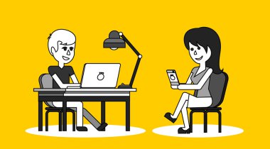 İnsanlar iş ofis tasarım düz