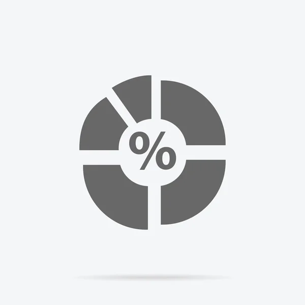 Pie Chart Flat Sign Design Concept — Stok Vektör