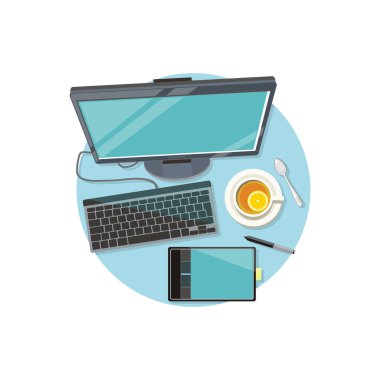 Design Graphic Work Space Flat