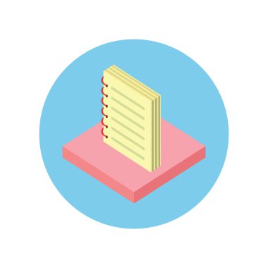 Notebook Icon Design Flat Isolated Round