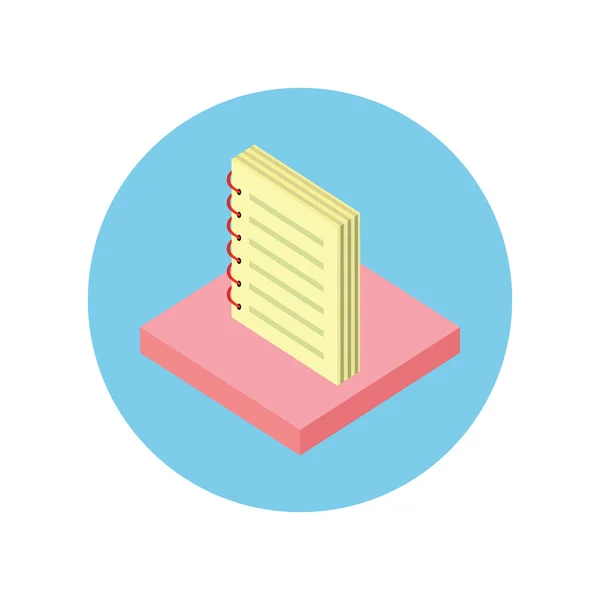 Notebook Icon Design Flat Isolated Round — Stok Vektör