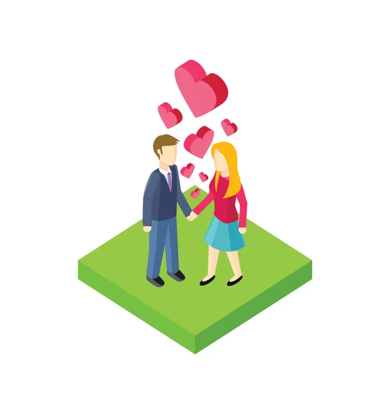 Pareja caminar diseño plano — Vector de stock