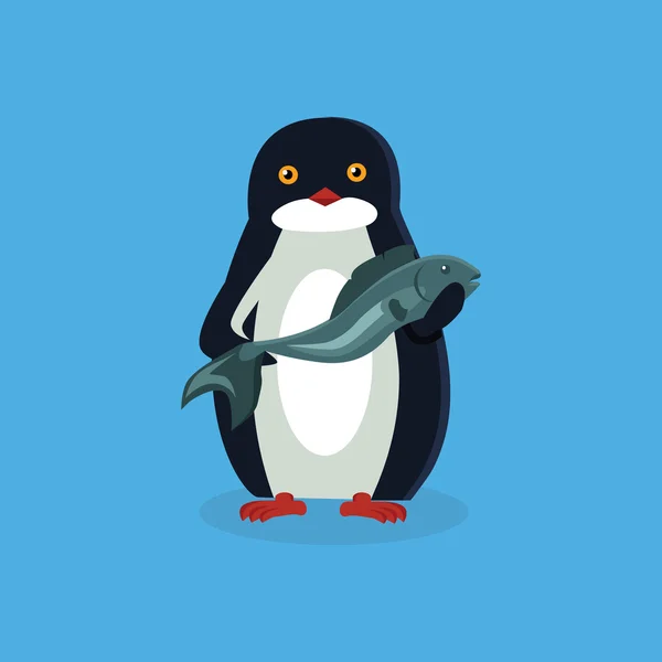 Animal Pinguin diseño plana — Vector de stock
