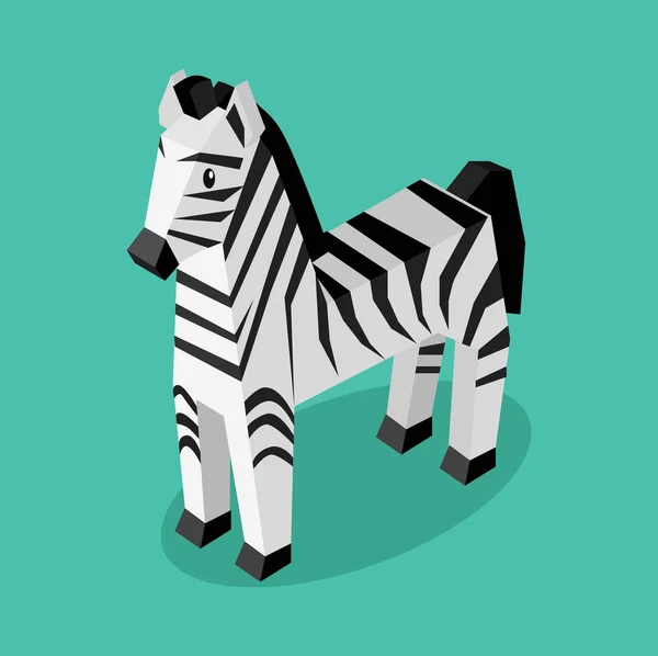 İzorik Hayvan Zebra İzole — Stok Vektör