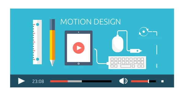Motion Design Producción de Video Play — Archivo Imágenes Vectoriales