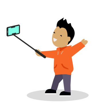 Boy Video Blogger with Smart Phone