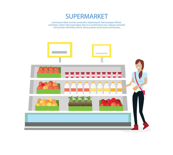 Люди в дизайне интерьера супермаркета
