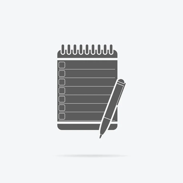 Cuaderno de diseño de iconos plana redonda aislada — Vector de stock