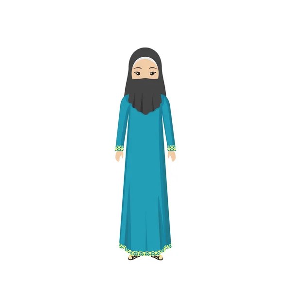 Arabia Saudita Ropa tradicional Personas — Vector de stock