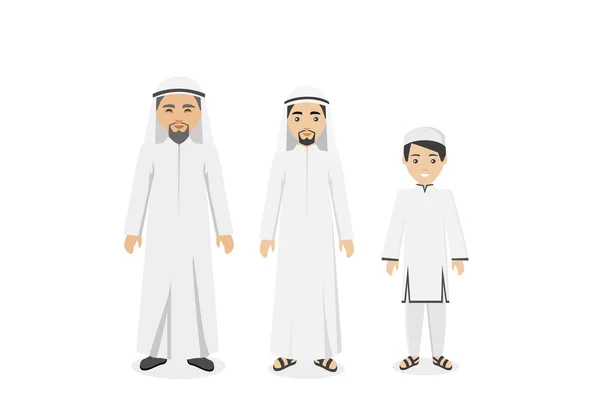 사우디 아라비아 전통 옷 사람들 — 스톡 벡터