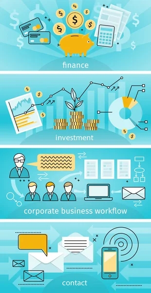 Concepto de negocio Financiación Inversión — Vector de stock